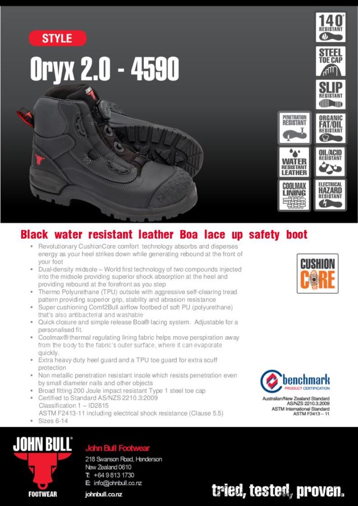 John Bull ORYX 2.0 Safety Boot with Scuff Cap Safety Superstore